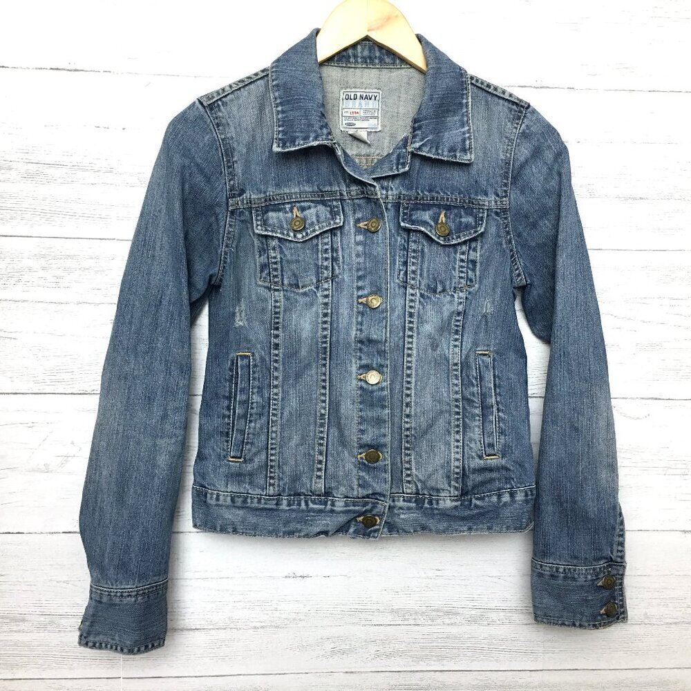 Old Navy Women's Jean Jacket Denim Trucker Jacket Cotton size Small